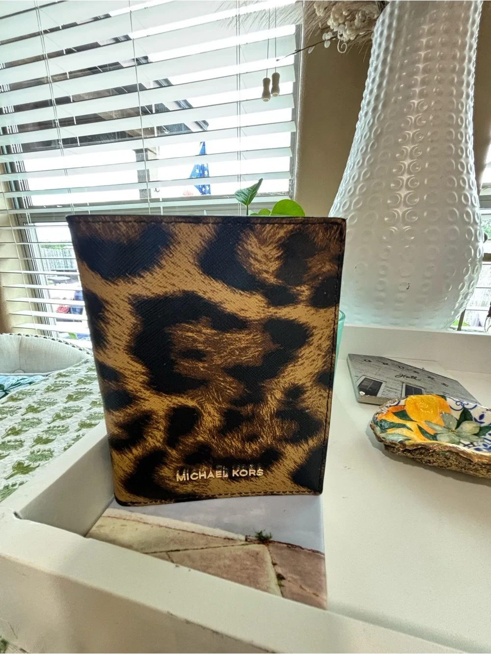 Michael Kors Jet Set Travel Passport Wallet - Leopard Print Saffiano Leather